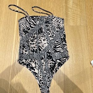 brand new nasty gal animal print bodysuit